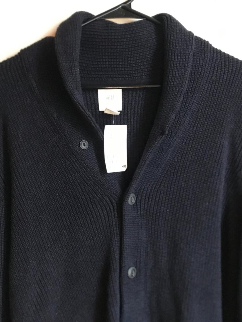 Men's H&M Cardigan Sweater Navy Blue Button Down Size Small NWT